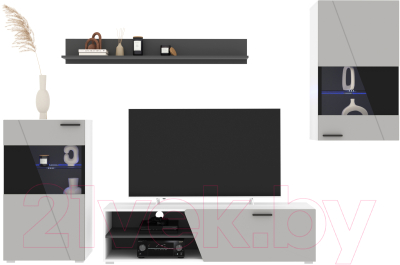 Горка Интерлиния Neo-6 с подсветкой (белый/пепел) - фото