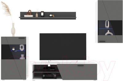 Горка Интерлиния Neo-6 с подсветкой (белый/серый) - фото