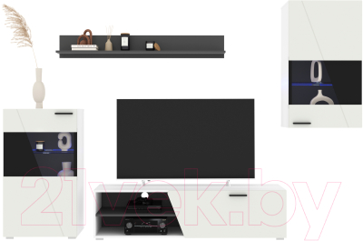 Горка Интерлиния Neo-6 с подсветкой (белый/белая шагрень) - фото