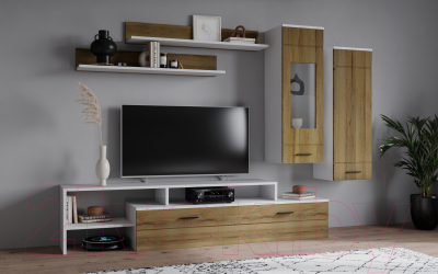 Горка Интерлиния Neo-7 без подсветки (белый/дуб вотан)