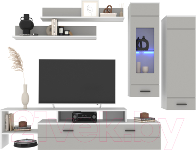 Горка Интерлиния Neo-7 с подсветкой (белый/пепел) - фото