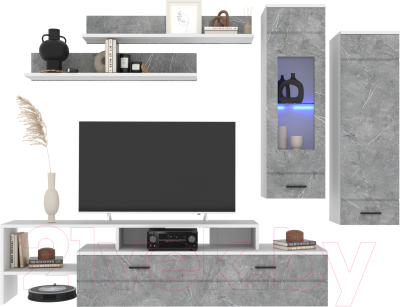 Горка Интерлиния Neo-7 с подсветкой (белый/керамика) - фото