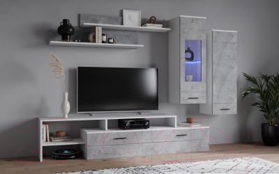 Горка Интерлиния Neo-7 с подсветкой (белый/керамика)