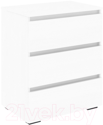 Комод Кортекс-мебель Бари 60 3ш (белый/белый/белый) - фото