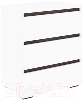 Комод Кортекс-мебель Бари 60 3ш (белый/белый/береза) - фото