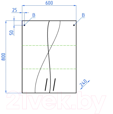 Шкаф для ванной Style Line Амелия 600/800 (подвесной)