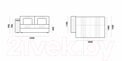 Диван Rivalli Паркер левый подлокотник