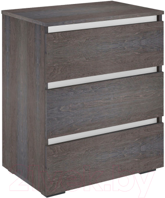 Комод Кортекс-мебель Бари 60 3ш (береза/береза/белый) - фото