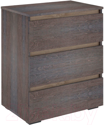 Комод Кортекс-мебель Бари 60 3ш (береза/береза/дуб сонома) - фото