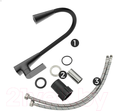 Смеситель Frap F4471-6 (черный)