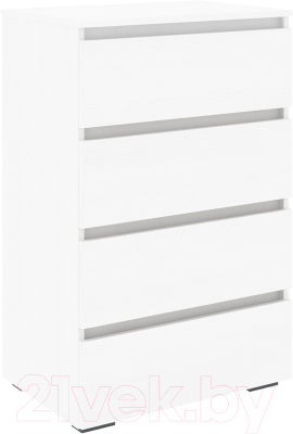 Комод Кортекс-мебель Бари 60 4ш (белый/белый/белый) - фото