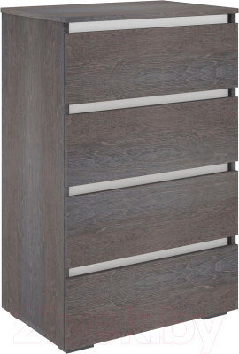 Комод Кортекс-мебель Бари 60 4ш (береза/береза/белый) - фото