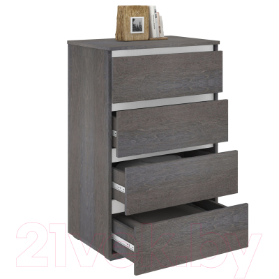 Комод Кортекс-мебель Бари 60 4ш (береза/береза/белый)