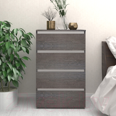 Комод Кортекс-мебель Бари 60 4ш (береза/береза/белый)