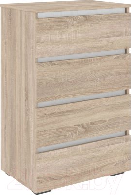 Комод Кортекс-мебель Бари 60 4ш (дуб сонома/дуб сонома/белый) - фото