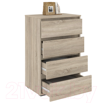 Комод Кортекс-мебель Бари 60 4ш (дуб сонома/дуб сонома/дуб сонома)