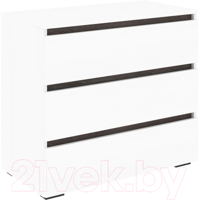Комод Кортекс-мебель Бари 80 3ш (белый/белый/береза) - фото
