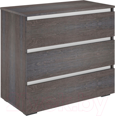 Комод Кортекс-мебель Бари 80 3ш (береза/береза/белый) - фото