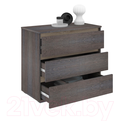 Комод Кортекс-мебель Бари 80 3ш (береза/береза/дуб сонома)