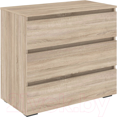Комод Кортекс-мебель Бари 80 3ш (дуб сонома/дуб сонома/дуб сонома) - фото