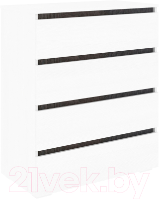 Комод Кортекс-мебель Бари 80 4ш (белый/белый/береза) - фото