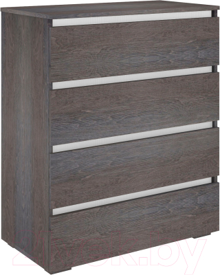 Комод Кортекс-мебель Бари 80 4ш (береза/береза/белый) - фото