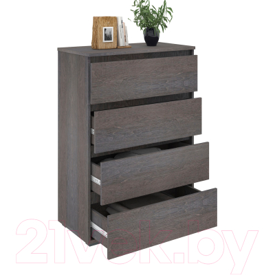 Комод Кортекс-мебель Бари 80 4ш (береза/береза/береза)