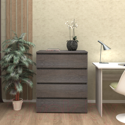 Комод Кортекс-мебель Бари 80 4ш (береза/береза/береза)