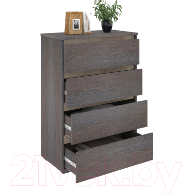 Комод Кортекс-мебель Бари 80 4ш (береза/береза/дуб сонома)