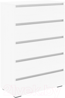 Комод Кортекс-мебель Бари 80 5ш (белый/белый/белый) - фото