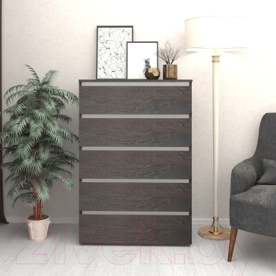 Комод Кортекс-мебель Бари 80 5ш (береза/береза/белый)