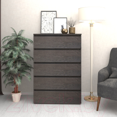 Комод Кортекс-мебель Бари 80 5ш (береза/береза/береза)