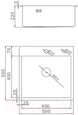 Мойка кухонная Wisent WGS35050