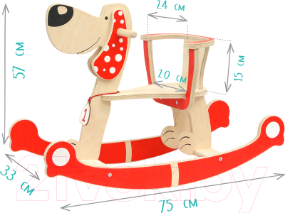 Качалка детская Woody Собака тип B1 / 03236