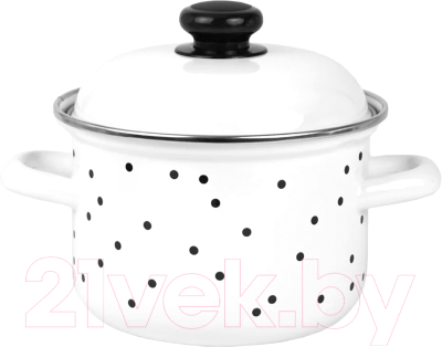 Кастрюля Лысьвенские эмали Black Dots С-1608АП2/4 - фото