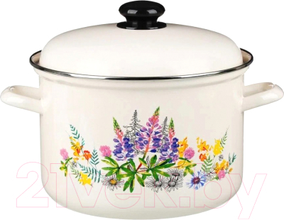 Кастрюля Лысьвенские эмали Люпины С-1618АП2/4Жм - фото