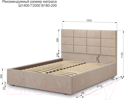 Полуторная кровать Аквилон Тэфи-1 14 ПМ