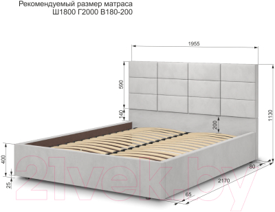 Двуспальная кровать Аквилон Тэфи-1 18 ПМ
