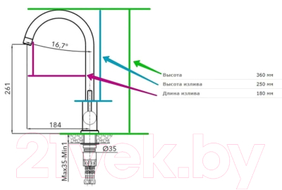 Смеситель AV Engineering AVZAR4-A304BK-732