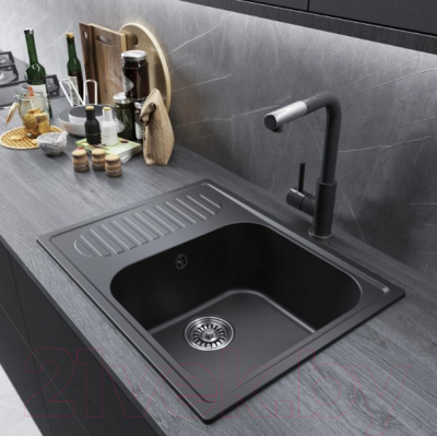 Мойка кухонная Mixline ML-GM18 551978 (ультра-черный)