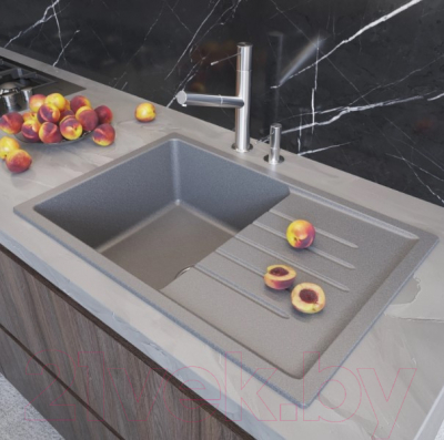 Мойка кухонная Mixline ML-GM19 551983 (темно-серый)