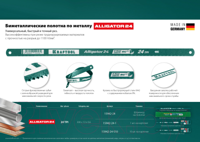 Набор полотен для ножовки Kraftool 15942-24-S10