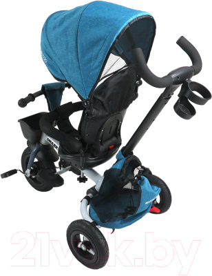 Трехколесный велосипед с ручкой Maxiscoo Shark 2023 / MSC-TCL2303BL