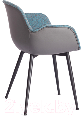 Стул Tetchair Valentino металл/экокожа/ткань (бирюзовый/серый/черный)