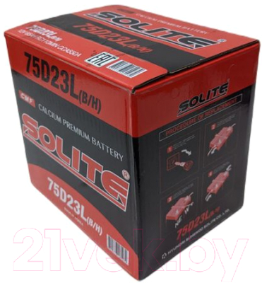 Автомобильный аккумулятор Solite 550A 75D23L B/H