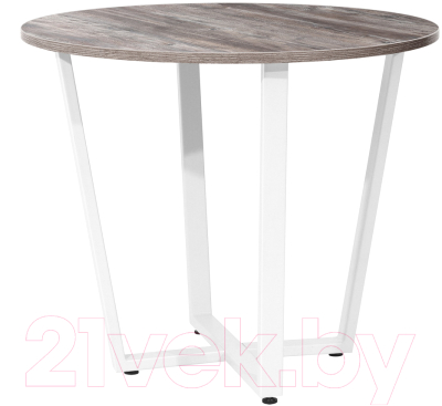 Обеденный стол Millwood Орлеан Л18 D90 (сосна пасадена/металл белый) - фото