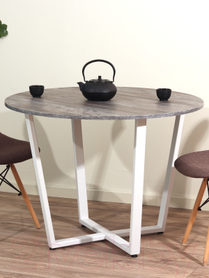 Обеденный стол Millwood Орлеан Л18 D90 (сосна пасадена/металл белый)