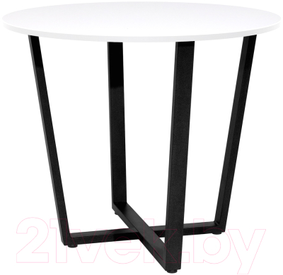 Обеденный стол Millwood Орлеан Л18 D90 (белый/металл черный) - фото