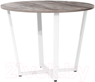 Обеденный стол Millwood Орлеан Л18 D100 (сосна пасадена/металл белый) - фото