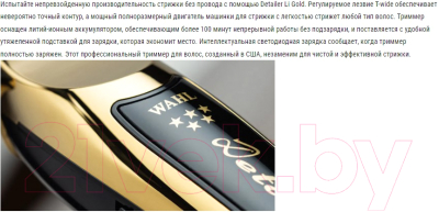 Триммер Wahl Detailer Cordless / 8171-716 (золото)